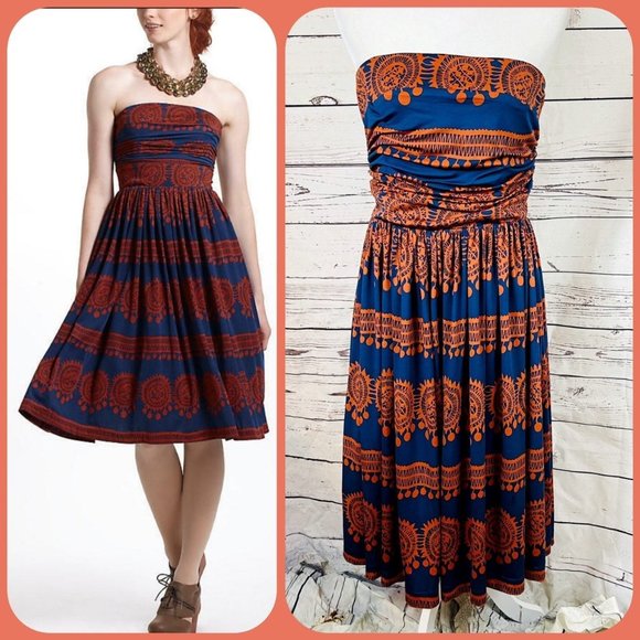 Savoy Anthropologie Oxidized Medallions Dress. XS - Picture 2 of 4